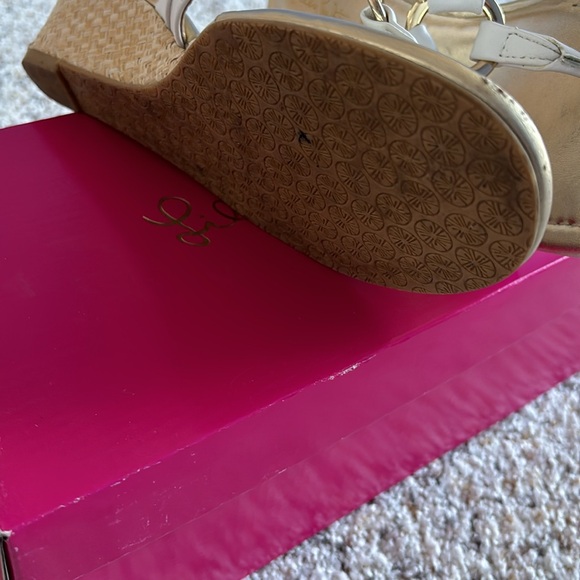 Lily Pulitzer McKim Wedge Sandal White/Gold Size 8.5M - Picture 5 of 6